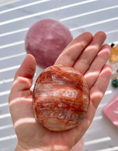 Load image into Gallery viewer, Large Fire Quartz Palm Stone
