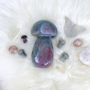 Ocean Jasper Large Blue Mushroom