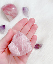 Load image into Gallery viewer, Natural Rose Quartz Chunks one face polished
