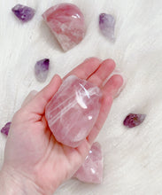 Load image into Gallery viewer, Natural Rose Quartz Chunks one face polished
