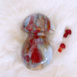 Ocean Jasper Large Red Mushroom